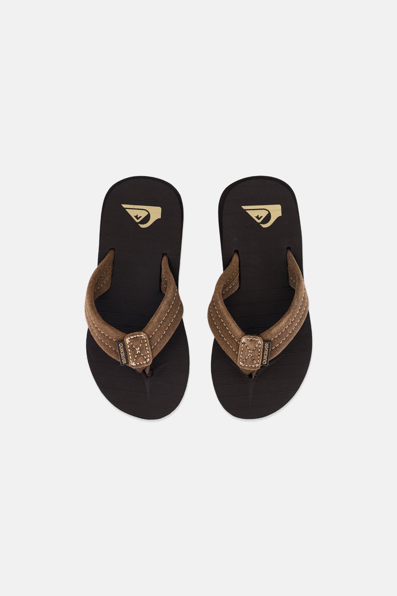 QUIKSILVER Kids Boy Carver Suede Youth Slip On Slippers, Khaki  - Image 3