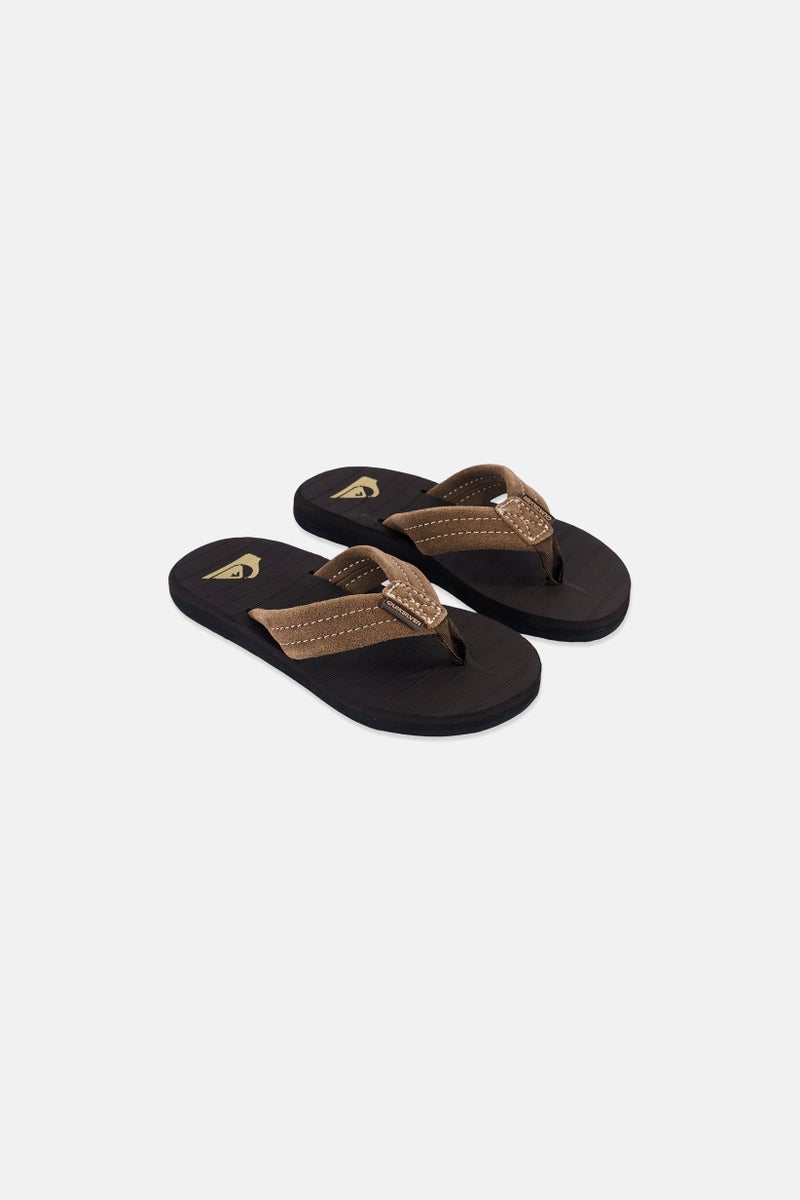 QUIKSILVER Kids Boy Carver Suede Youth Slip On Slippers, Khaki  - Image 1