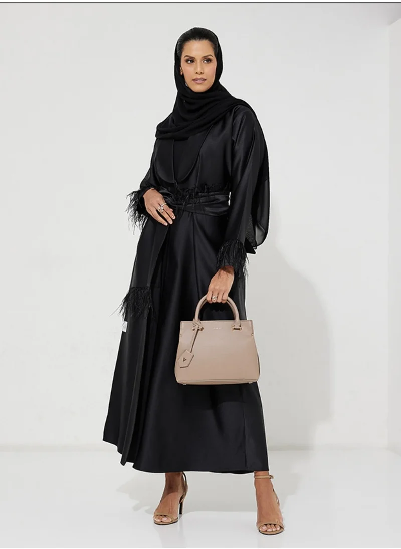Rosette Abaya Feather Jacket