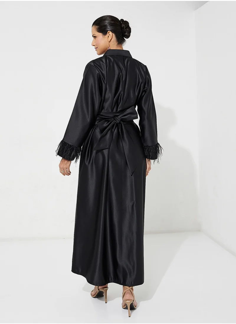 Rosette Abaya Feather Jacket