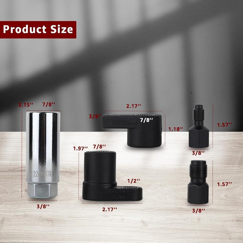 ITEQ 5 Pcs Automotive Oxygen Sensor Socket Wrench Remover tool and Thread Chaser Set - Image 4