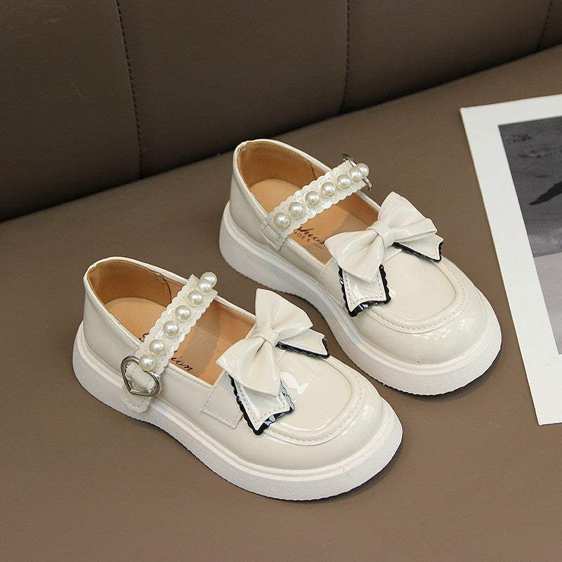 Girls Shoes Children Princess Shoes White Black Small Leather Shoes Children'S Day Activity Performance Small Leather Shoes - Image 1