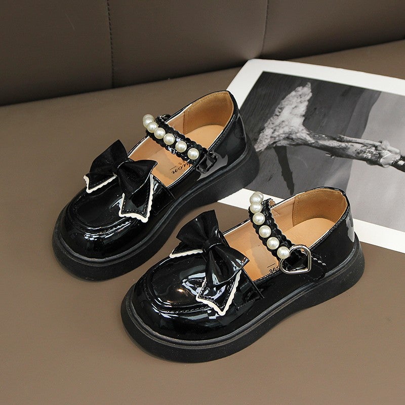 Girls Shoes Children Princess Shoes White Black Small Leather Shoes Children'S Day Activity Performance Small Leather Shoes - Image 2