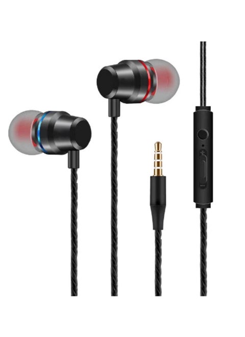 1 x 5 pcs Deep Bass Wired In-Ear Headphones with Mic for Huawei Type-C Gold