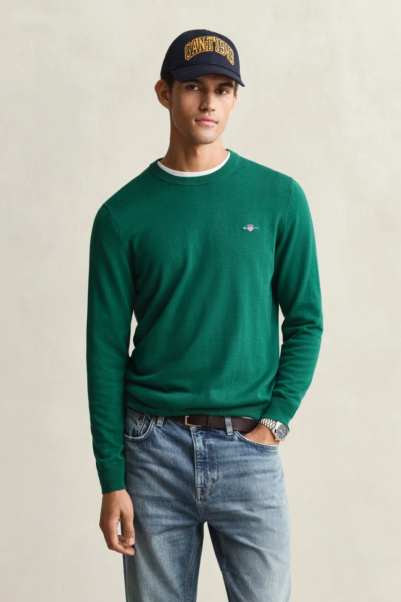 غانت Classic Cotton Crewneck Sweater