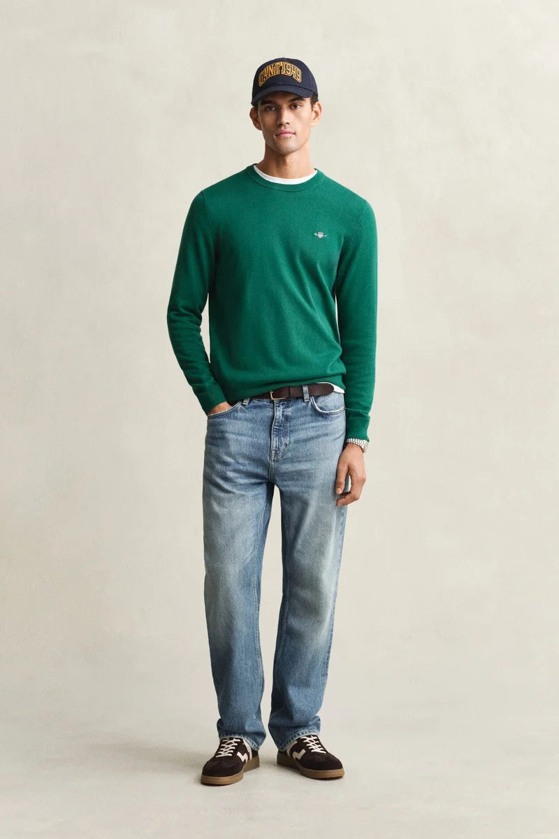 غانت Classic Cotton Crewneck Sweater