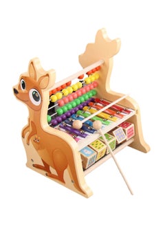 Generic Kangaroo Cute Three-In-One Children'S Wooden Multifunctional Octave Piano, Calculation Frame Educational Beaded Early Education Toy  - Image 1