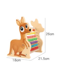 Generic Kangaroo Cute Three-In-One Children'S Wooden Multifunctional Octave Piano, Calculation Frame Educational Beaded Early Education Toy  - Image 2