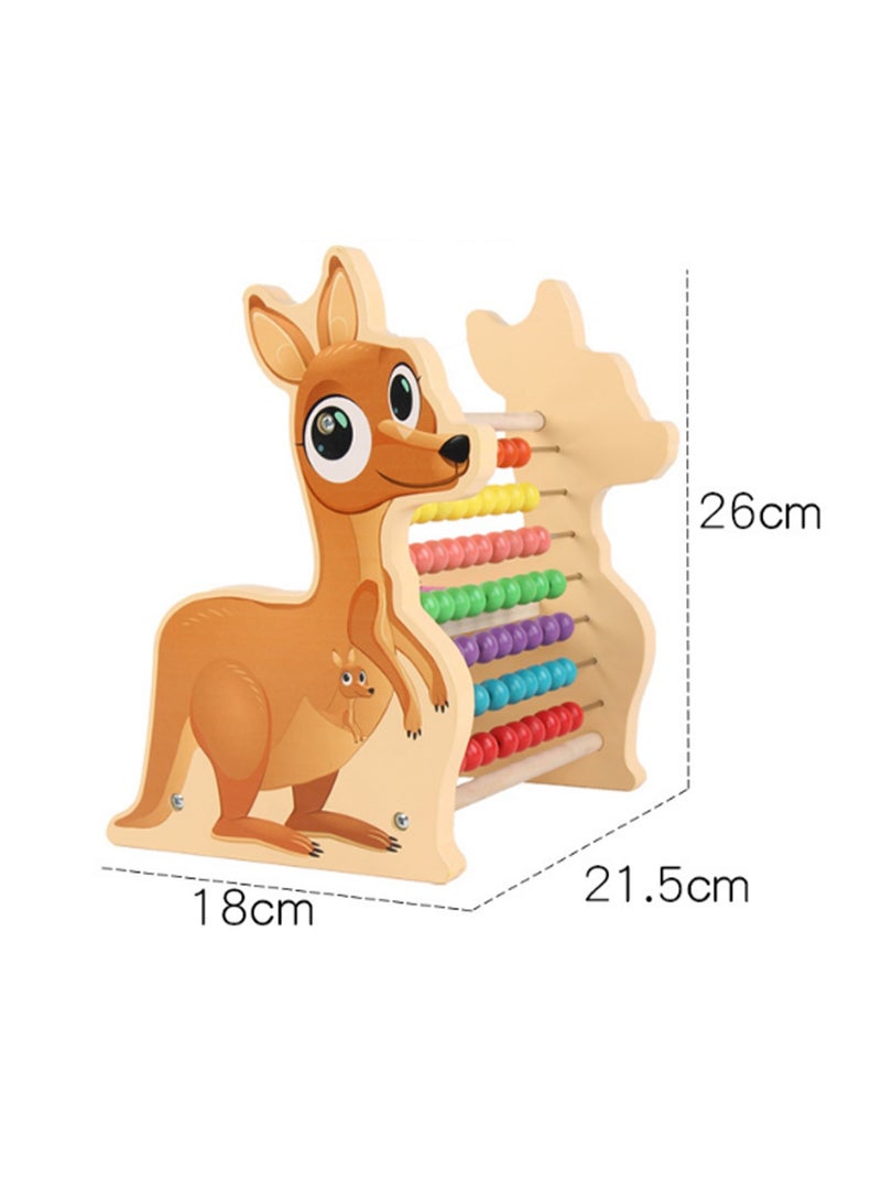 Kangaroo Cute Three-In-One Children'S Wooden Multifunctional Octave Piano, Calculation Frame Educational Beaded Early Education Toy  - Image 2
