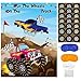 ANGOLIO Blindfold Game Truck Party Supplies with 2 Blindfolds and Poster Pin The Wheels On The Truck Racing Car Theme Birthday Party Games Fun Carnival Activities Kids Boys Baby Shower Background - Image 4