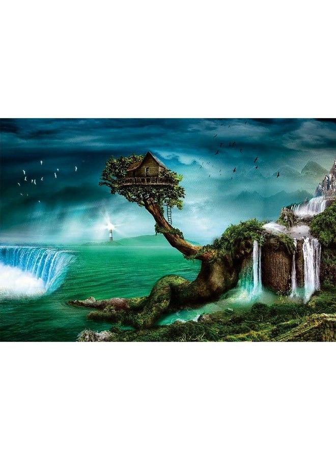 Ingooood Jigsaw Puzzle 1000 Pieces Fantasy Series Home On The Waterfall Tree_Ig 0649 Entertainment Toys For Adult Special Graduation Or Birthday Gift Home Decor  - Image 1