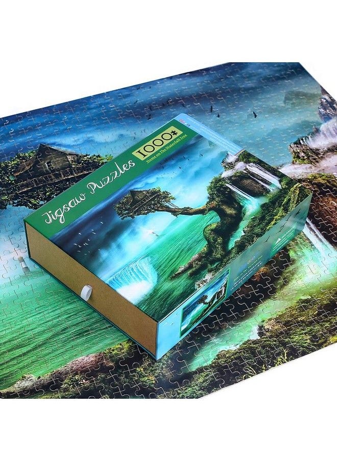 Ingooood Jigsaw Puzzle 1000 Pieces Fantasy Series Home On The Waterfall Tree_Ig 0649 Entertainment Toys For Adult Special Graduation Or Birthday Gift Home Decor  - Image 3