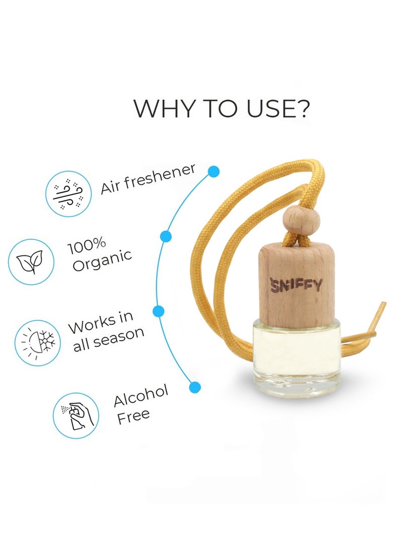 SNIFFY  OCEAN Car Air Freshener Hanging Diffuser – Natural Essential Oil Auto Air Freshener, Alcohol-Free Long Lasting Fresh Ocean Car Scent, Car Rear View Mirror Perfume Bottle for Auto, Home & Office - Image 2