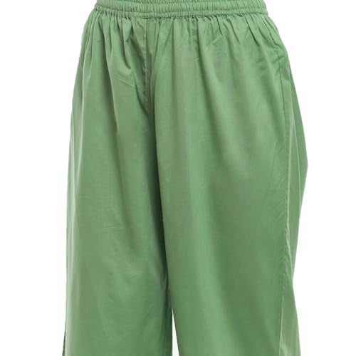 BIBA Women's Green Cotton Straight Suit Set (SKDUZBEK9875AW24GRN - Image 4