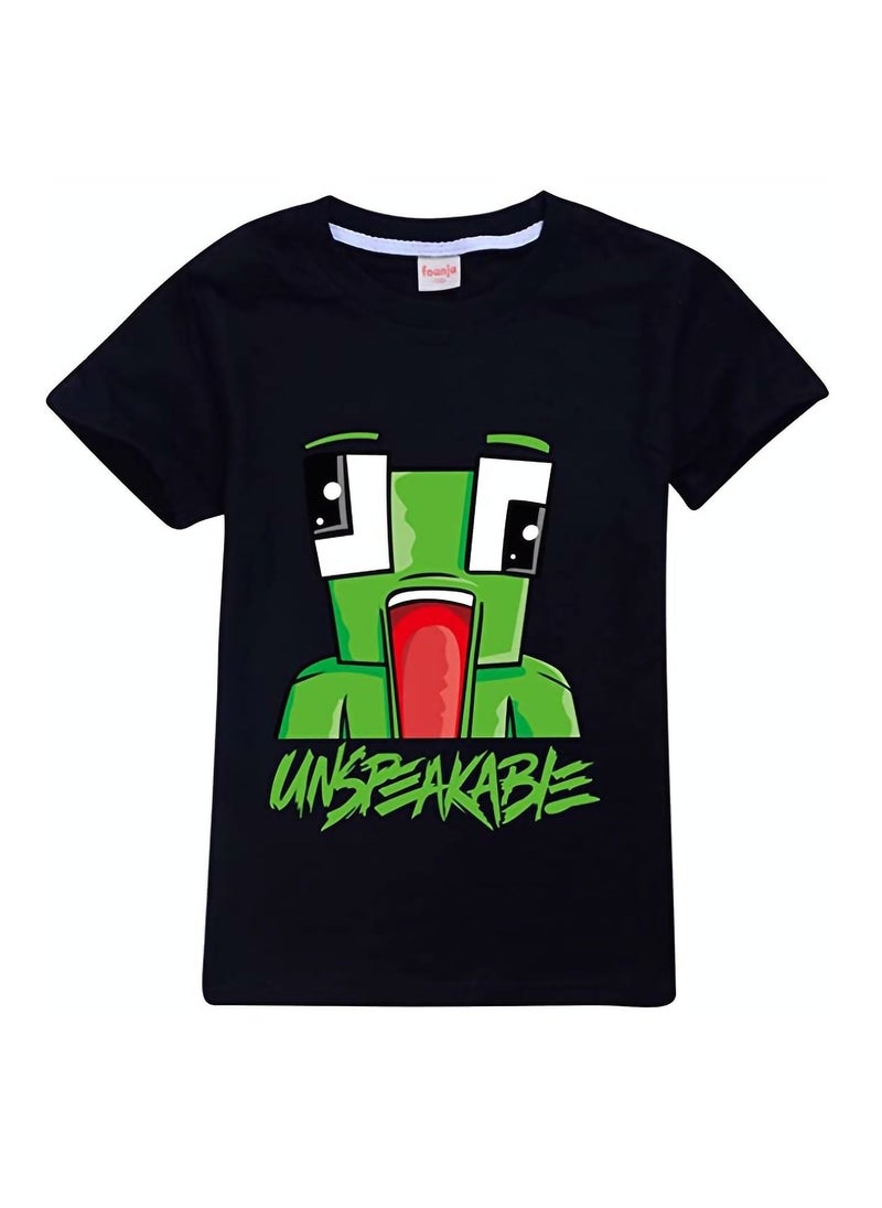 Generic - Unspeakable Printed Kids Unisec Black T-shirt Grey Shorts Set - Image 1