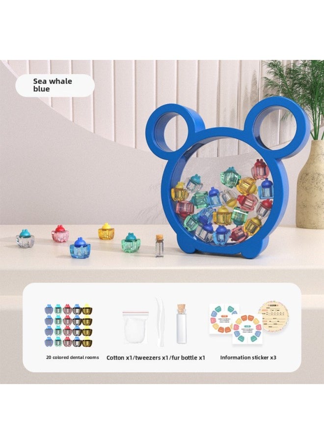 Generic Deciduous Teeth Storage Box Baby Teeth Memorial Fetal Hair Children Deciduous Teeth Storage Box Boys And Girls Collection Storage Box-Color:Blue-bear Teething Box (send Tools) [gift Box]]  - Image 1