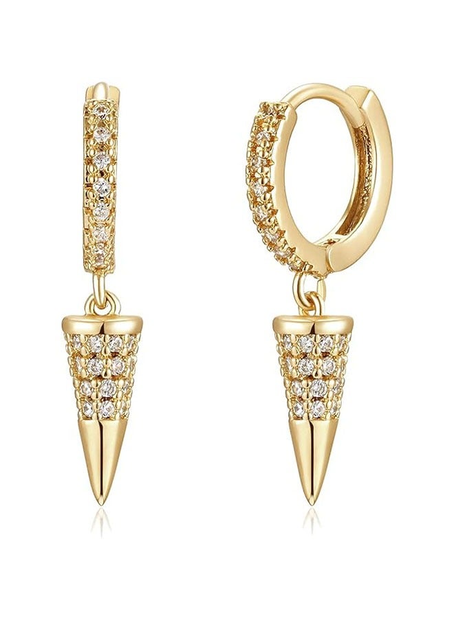 Mevecco Women Gold Huggie Hoop Earrings Dangle Drop 14K Gold Filled Small Boho Beach Simple Delicate Handmade Hypoallergenic Jewelry Gift - Image 1