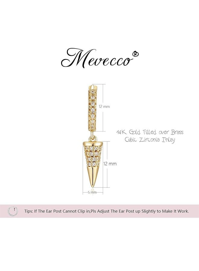 Mevecco Women Gold Huggie Hoop Earrings Dangle Drop 14K Gold Filled Small Boho Beach Simple Delicate Handmade Hypoallergenic Jewelry Gift - Image 4