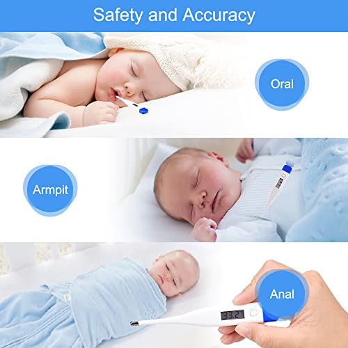 Berrcom Digital Thermometer for Adults, Kids, and Babies, Oral Rectal Underarm Medical Thermometer with Fever Alarm and C/F Switchable - Image 2