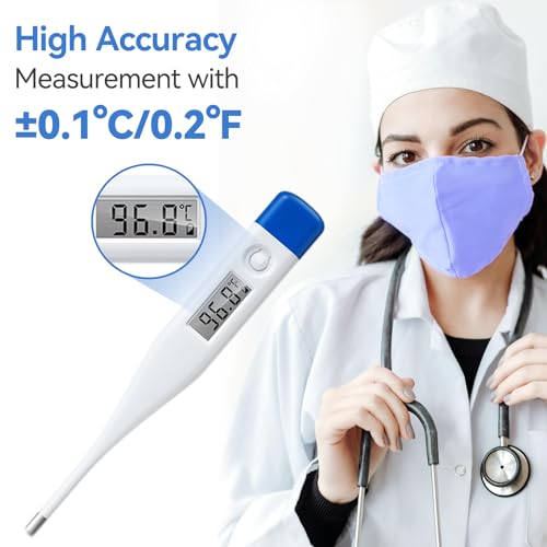 Berrcom Digital Thermometer for Adults, Kids, and Babies, Oral Rectal Underarm Medical Thermometer with Fever Alarm and C/F Switchable - Image 3