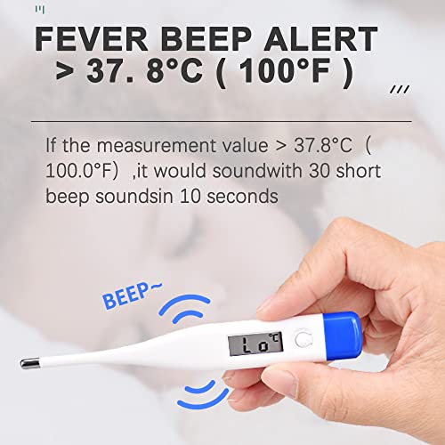 Berrcom Digital Thermometer for Adults, Kids, and Babies, Oral Rectal Underarm Medical Thermometer with Fever Alarm and C/F Switchable - Image 4