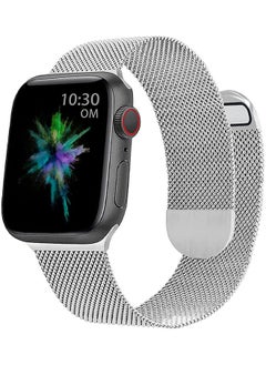 Milanese Loop Strap For Apple Watch Series 10 9 8 7 6 5 4 SE 38mm 40mm 41mm 42mm Stainless Steel Double Mesh Wristbands - Silver