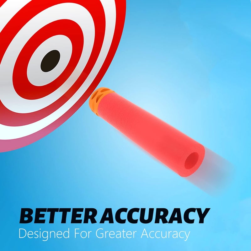 EKIND 200 Pcs Waffles Darts Refill Pack Foam Bullet Compatible for NERF N-Strike Series Blaster (Red) - Image 4