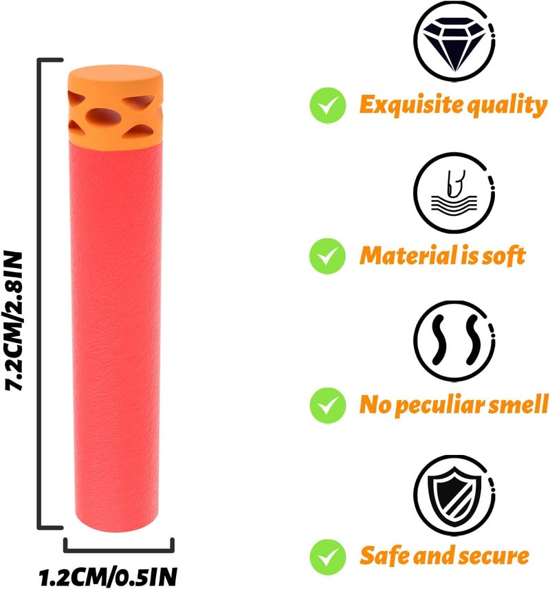 EKIND 200 Pcs Waffles Darts Refill Pack Foam Bullet Compatible for NERF N-Strike Series Blaster (Red) - Image 2