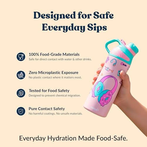 Rabitat ZYLO 550ml Kids Water Bottle for School | 2-Year Brand Warranty | Magnetic Flip Cap, Leakproof | Triple Insulated Stainless Steel Thermosteel Flask | 24 Hrs Hot & Cold | Miss Butters - Image 2