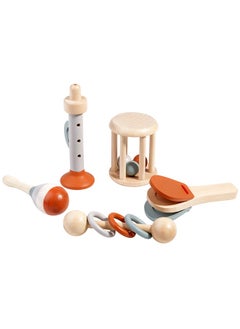Treehole Kids Early Education Educational Rattle Music Toy 5 Piece Set, Music Enlightenment, Hand Held Bell, Soothing Toy Set  - Image 1