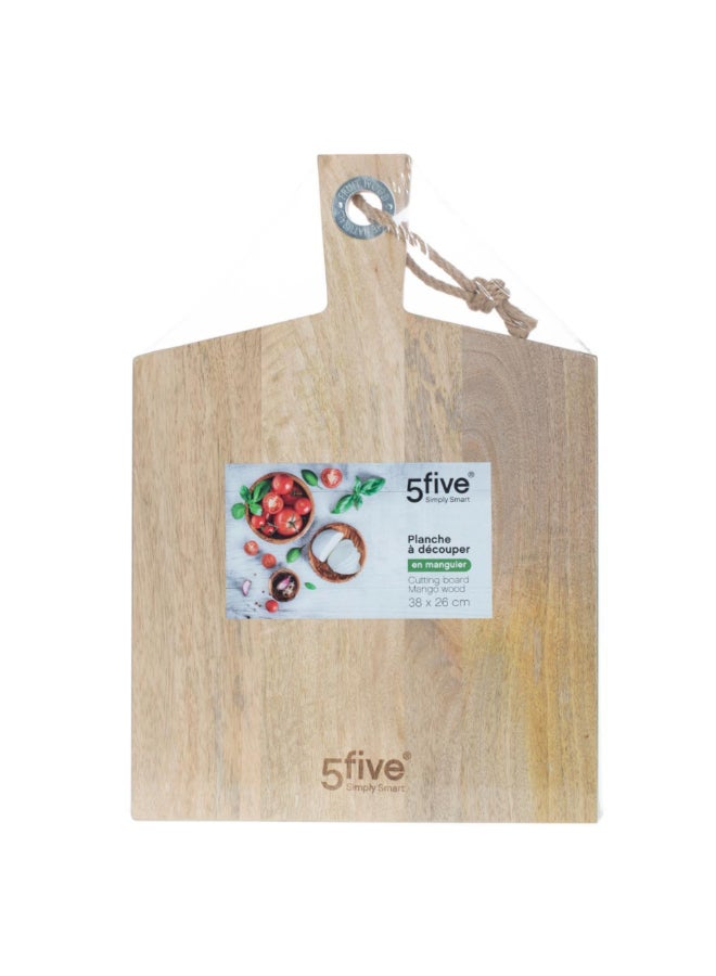 Five Simply Smart Rectangular Mango Wood Cutting Board Natural 38 x 26 cm 146457 - Image 2