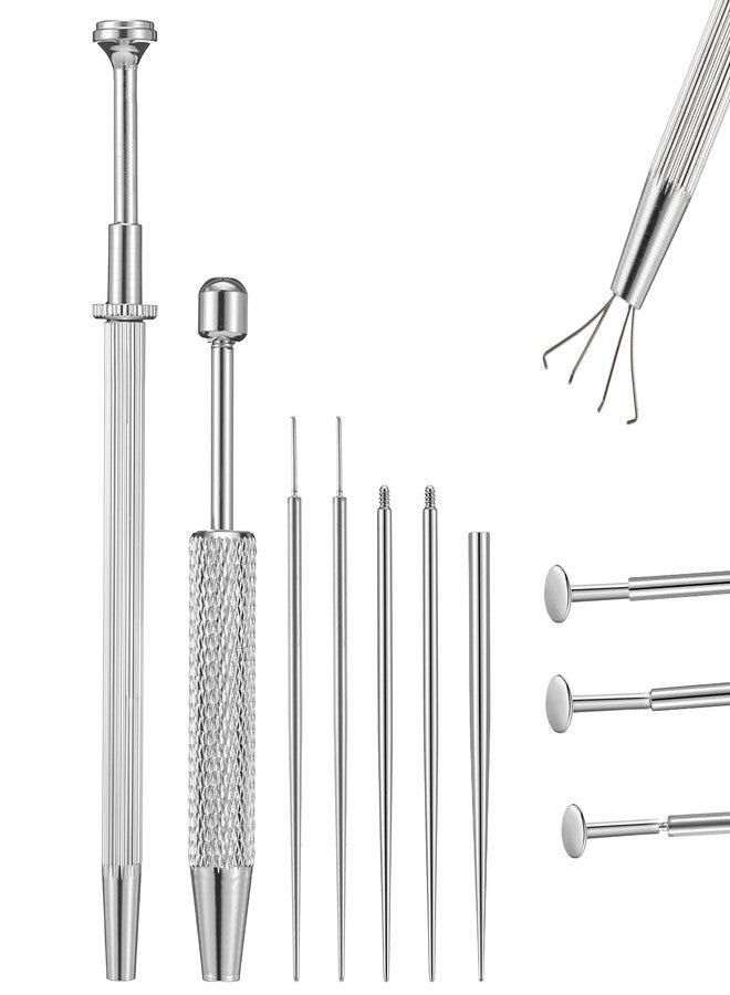 ElevateTech Piercing Taper Ball Grabber Tool for Changing Jewelry Flat Back Earrings Insertion Tool Threadless Insertion Pin Thread Body Piercing Kit for Ear Nose Lip for Ear Nose Navel Eyebrow Tongue - Image 1