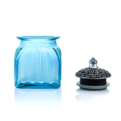 SOCOSY Vintage Crystal Glass Candy Jar with Lid Food Jar Nut Jar Jewelry Box Wedding Candy Buffet Jars Kitchen Storage Assorted Color 24 oz - Image 2