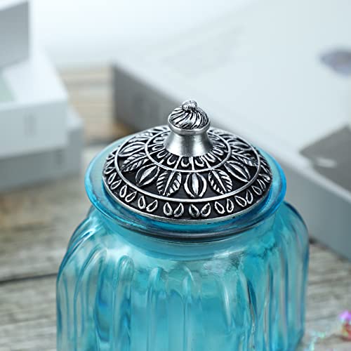 SOCOSY Vintage Crystal Glass Candy Jar with Lid Food Jar Nut Jar Jewelry Box Wedding Candy Buffet Jars Kitchen Storage Assorted Color 24 oz - Image 5