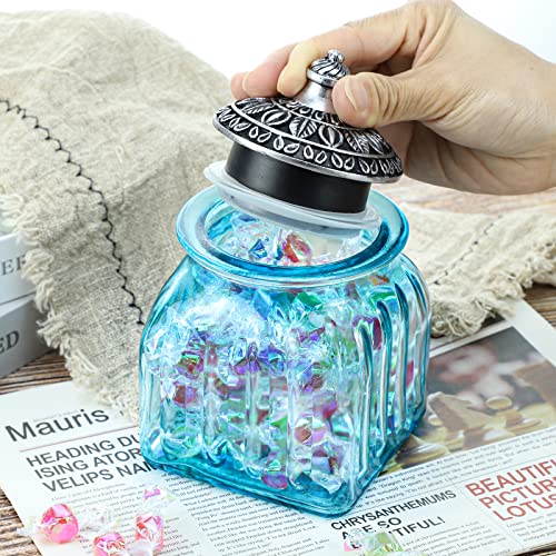 SOCOSY Vintage Crystal Glass Candy Jar with Lid Food Jar Nut Jar Jewelry Box Wedding Candy Buffet Jars Kitchen Storage Assorted Color 24 oz - Image 3