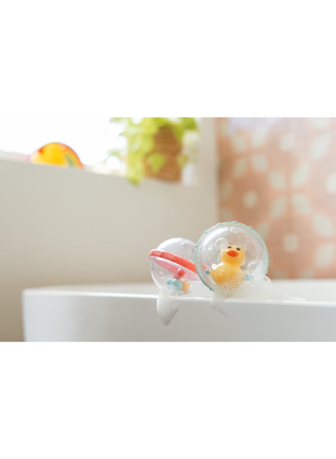 مونشكين Munchkin Float & Play Bubbles 2 Pack 4M+ Duck Baby Bath Toys with Rattle, Spin & Sensory Play Features - Image 2