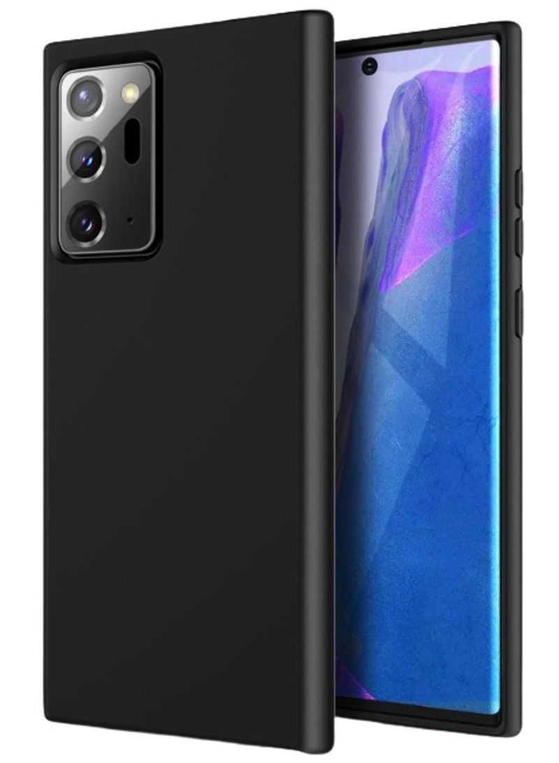 NIBEMINENT Flexible Silicone Back Case Cover For Samsung Galaxy Note 20 Ultra Black