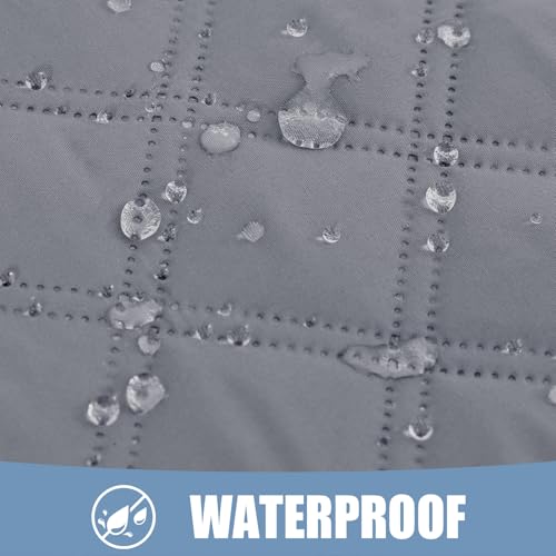 Smiry Waterproof Dog Bed Cover Pet Blanket Soft Washable Dog Blanket for Furniture Bed Couch Sofa Reversible Checkered 30x53 GreyDark Grey - Image 3
