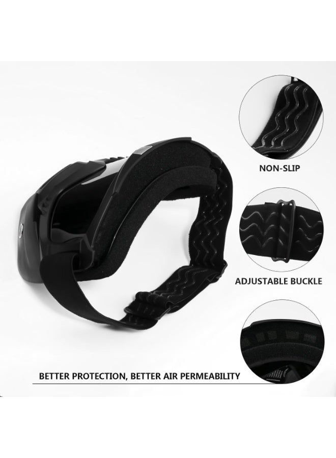 Womdee Motorcycle Helmet Riding Goggles Glasses With Removable Face Mask,Detachable Fog-proof Warm Goggles Mouth Filter Adjustable Non-slip Strap Vintage Bullet Fight Motocross - Image 3