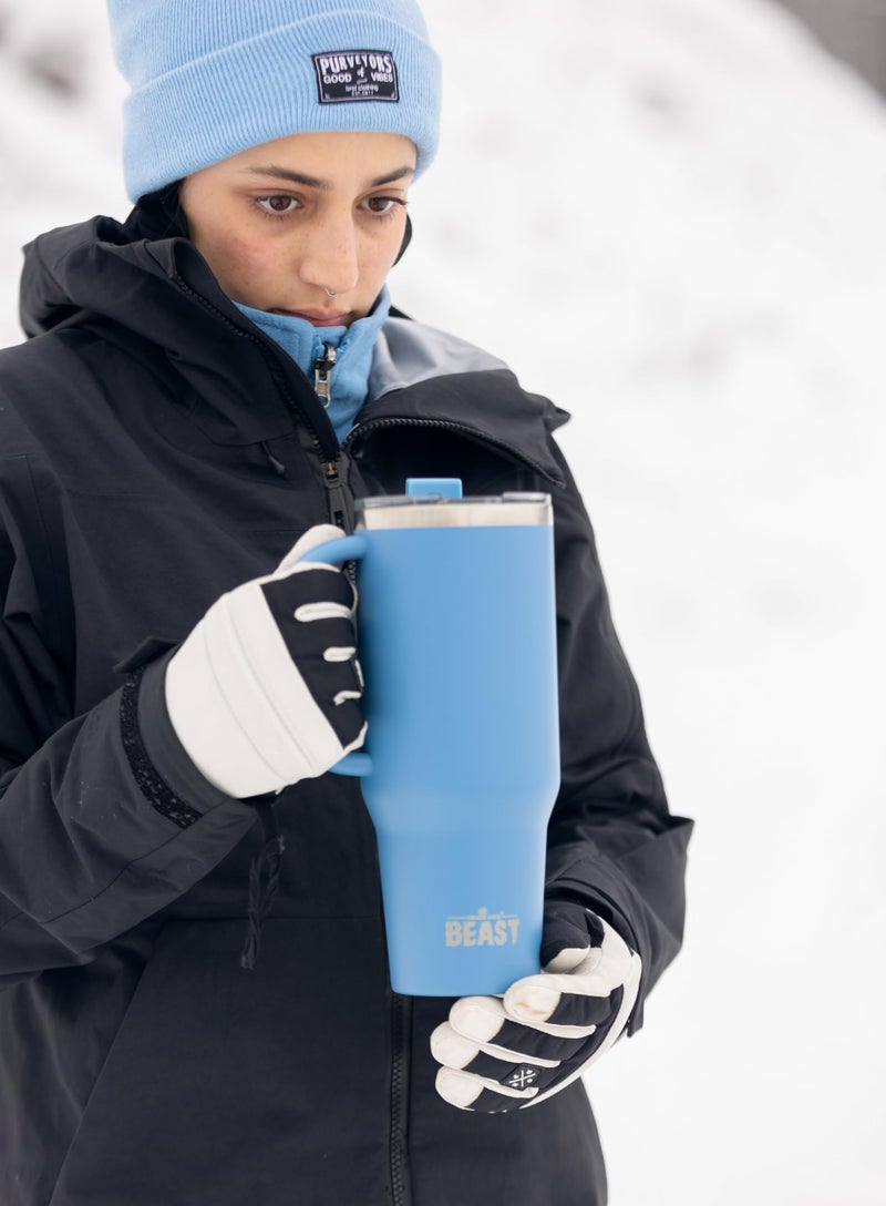 Greens Steel Beast 42 oz Tumbler Stainless Steel Vacuum Insulated Coffee Ice Cup Double Wall Travel Flask (Stormy Sky Blue)  - Image 5