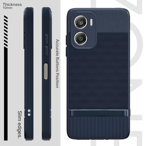 Pikkme Back Cover for Motorola Moto G06 Power Camera Protection 3D Hexa Cube Design Silicone Protective Bumper Case (Blue) - Image 3