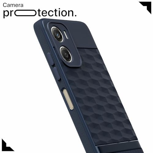 Pikkme Back Cover for Motorola Moto G06 Power Camera Protection 3D Hexa Cube Design Silicone Protective Bumper Case (Blue) - Image 5