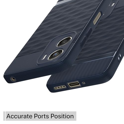 Pikkme Back Cover for Motorola Moto G06 Power Camera Protection 3D Hexa Cube Design Silicone Protective Bumper Case (Blue) - Image 4
