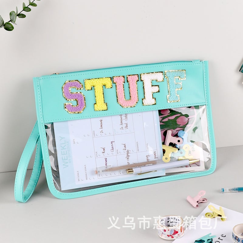 Transparent Letter Cosmetic Bag Large Capacity Cosmetic Bag Storage Bag Pvc Cosmetic Bag Waterproof Cosmetic Bag - Image 3