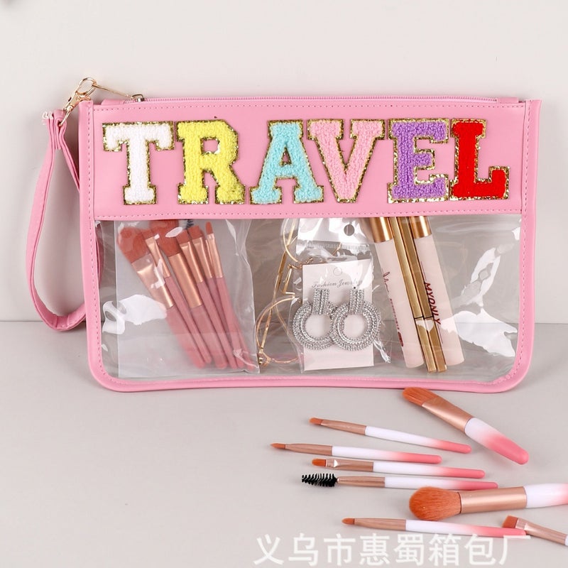 Transparent Letter Cosmetic Bag Large Capacity Cosmetic Bag Storage Bag Pvc Cosmetic Bag Waterproof Cosmetic Bag - Image 2