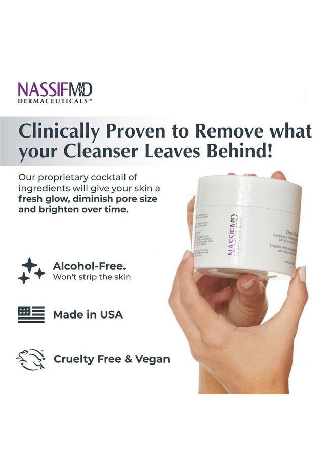 nassif md Nassifmd Detox Pads Facial Radiance Pads Glycolic Acid Pads Face Exfoliating Pads Salicylic Acid Wipes Facial Scrub Pads Bha Aha Pads Resurfacing Pads For Face (60 Count) - Image 4