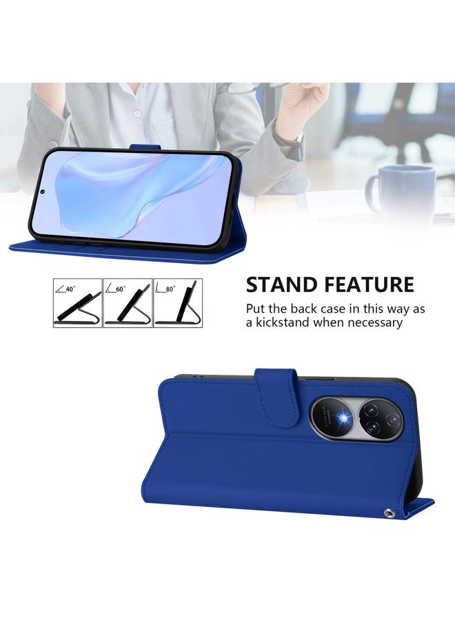 erorex Case For Oukitel C38 Skin Feel Solid Color Leather Phone Case with Lanyard - Image 3