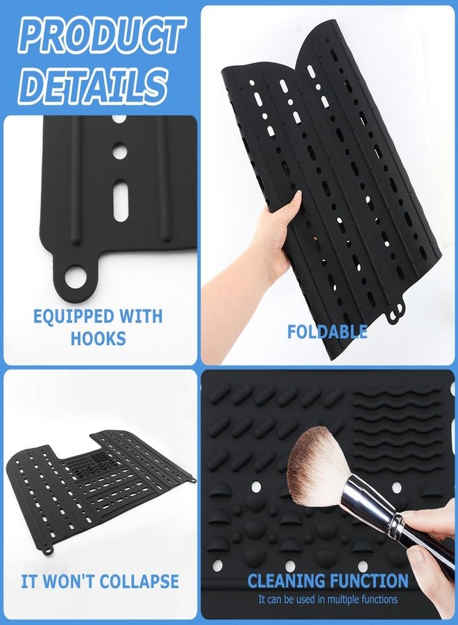 Kryslanix Bathroom Sink Cover for Counter Space With Storage Bag, 22 * 17" Foldable Sink Cover,Silicone Beauty Makeup Brush Cleaning Mat,for Counter Space & Storage Saver(black) - Image 3