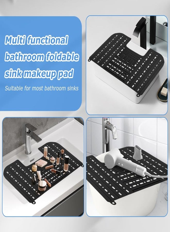 Kryslanix Bathroom Sink Cover for Counter Space With Storage Bag, 22 * 17" Foldable Sink Cover,Silicone Beauty Makeup Brush Cleaning Mat,for Counter Space & Storage Saver(black) - Image 5