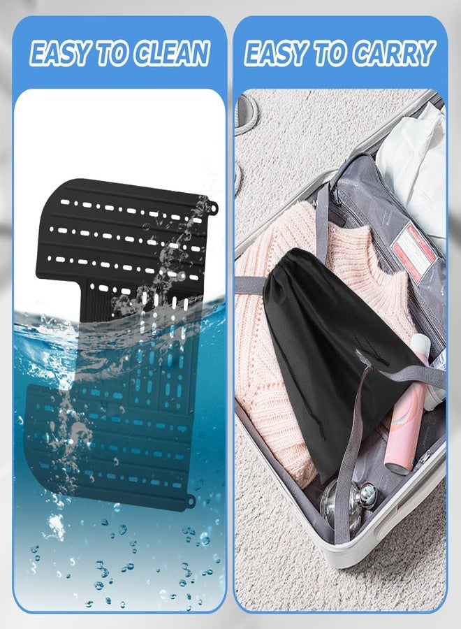 Kryslanix Bathroom Sink Cover for Counter Space With Storage Bag, 22 * 17" Foldable Sink Cover,Silicone Beauty Makeup Brush Cleaning Mat,for Counter Space & Storage Saver(black) - Image 4